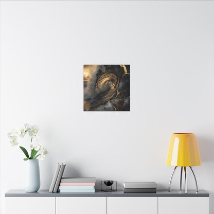 Kanso Ocean Wave Canvas Art - Kintsugi Gold Vein