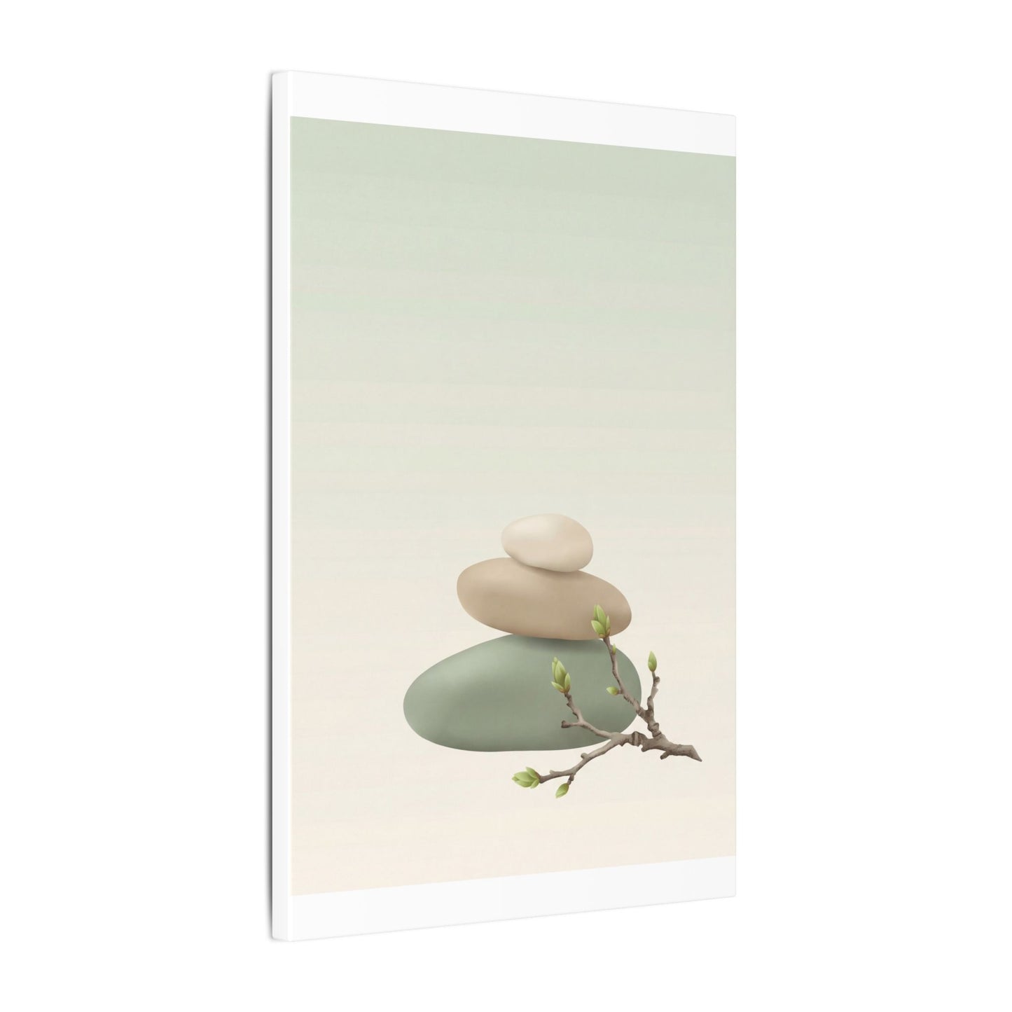 Dawn River Stones Canvas Art - Japandi Fukinsei