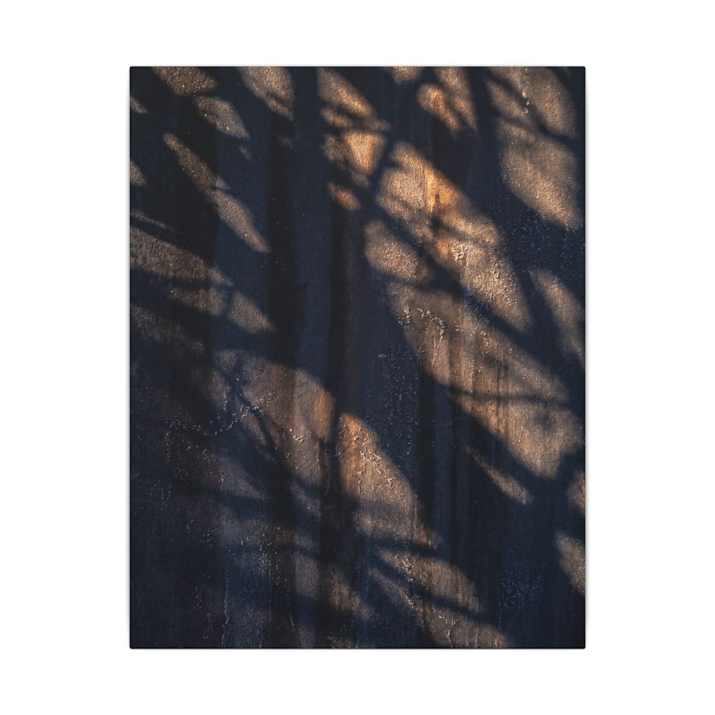 Dark Japandi Shadow Play in Golden Hour | Shadow Zen Canvas Art