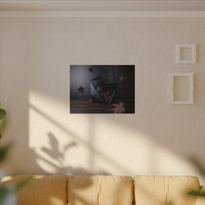 Dark Japandi Paper Fold in Dawn | Shadow Zen Canvas Art