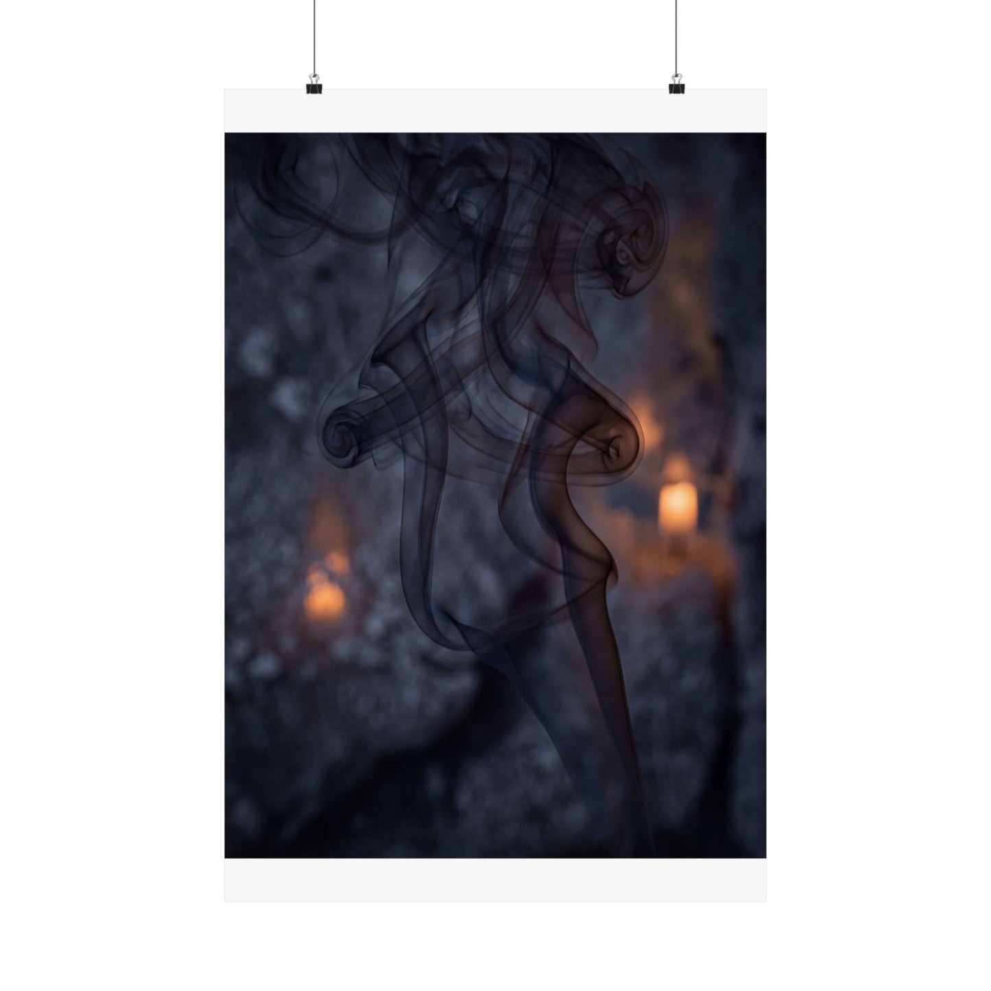 Bold Incense Smoke Wall Art Print - Shadow Zen Dark Japandi