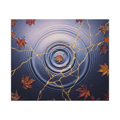 Kintsugi Water Ripple in Dawn | Gold Vein Canvas Art