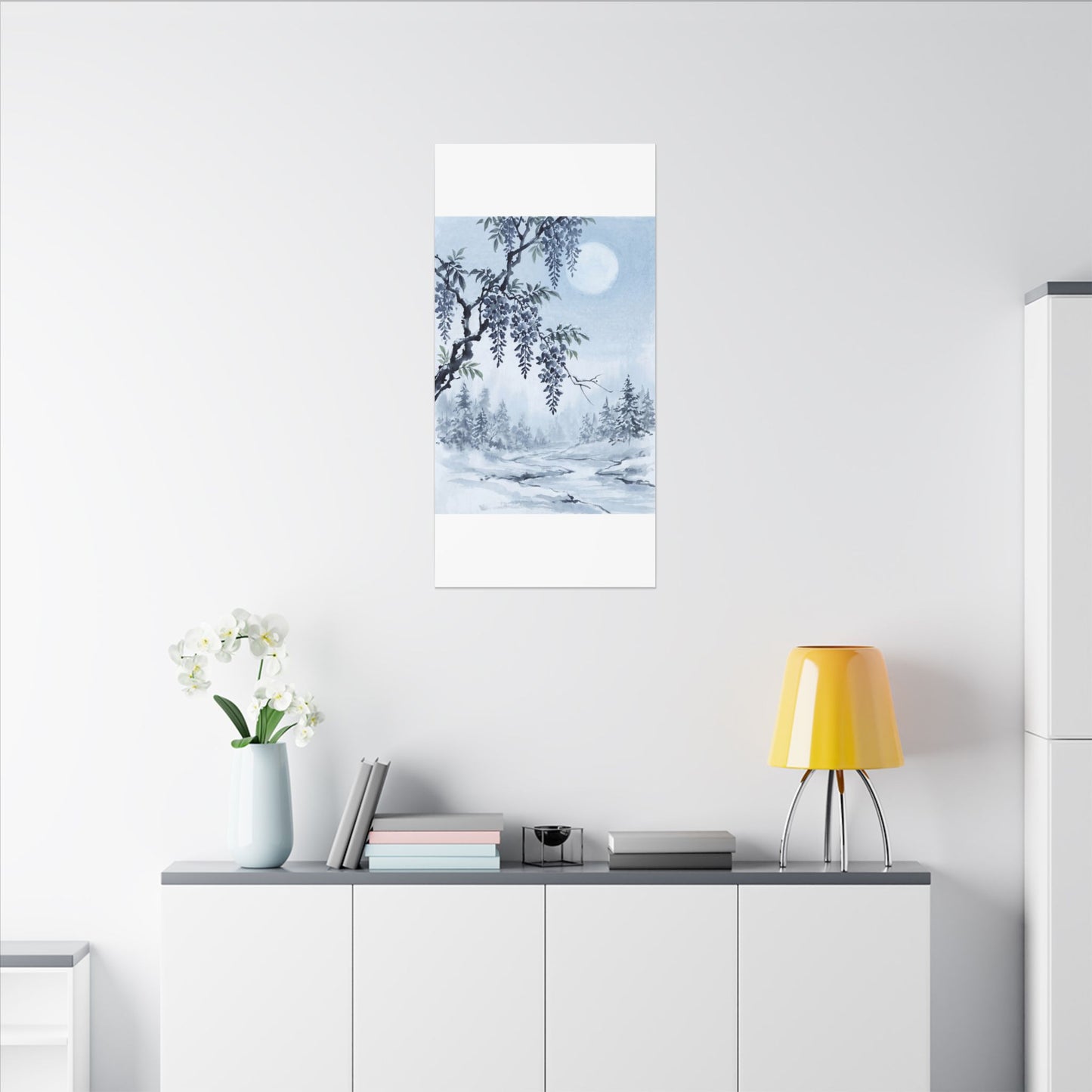 Seijaku Wisteria Canvas Art - Zen Sumi E