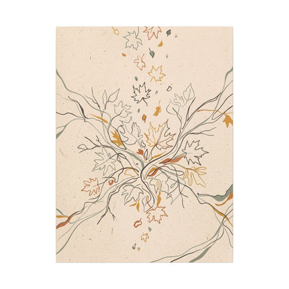 Warm Shadow Play Canvas Art - Minimal Line Japandi