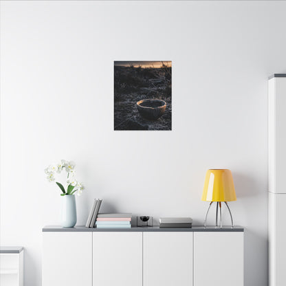 Kanso Ceramic Bowl Canvas Art - Dark Japandi Dark Texture