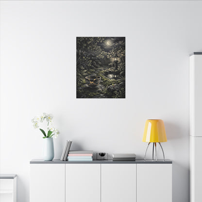 Kintsugi Moonlit Garden in Dappled | Gold Repair Canvas Art