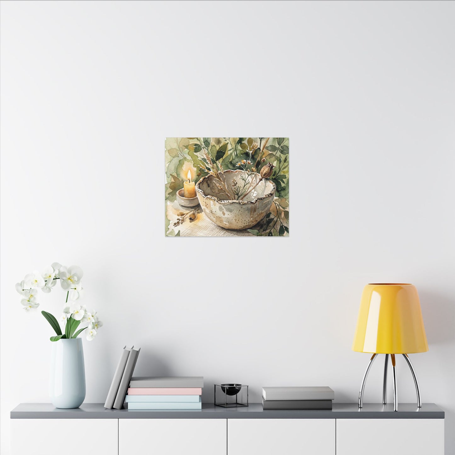 Ceramic Bowl Summer Canvas Art | Japandi Elegant Design