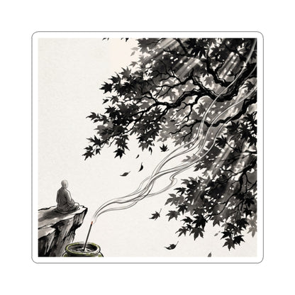 Incense Smoke Sticker | Autumn Zen Ukiyo E Inspired Art Art Print