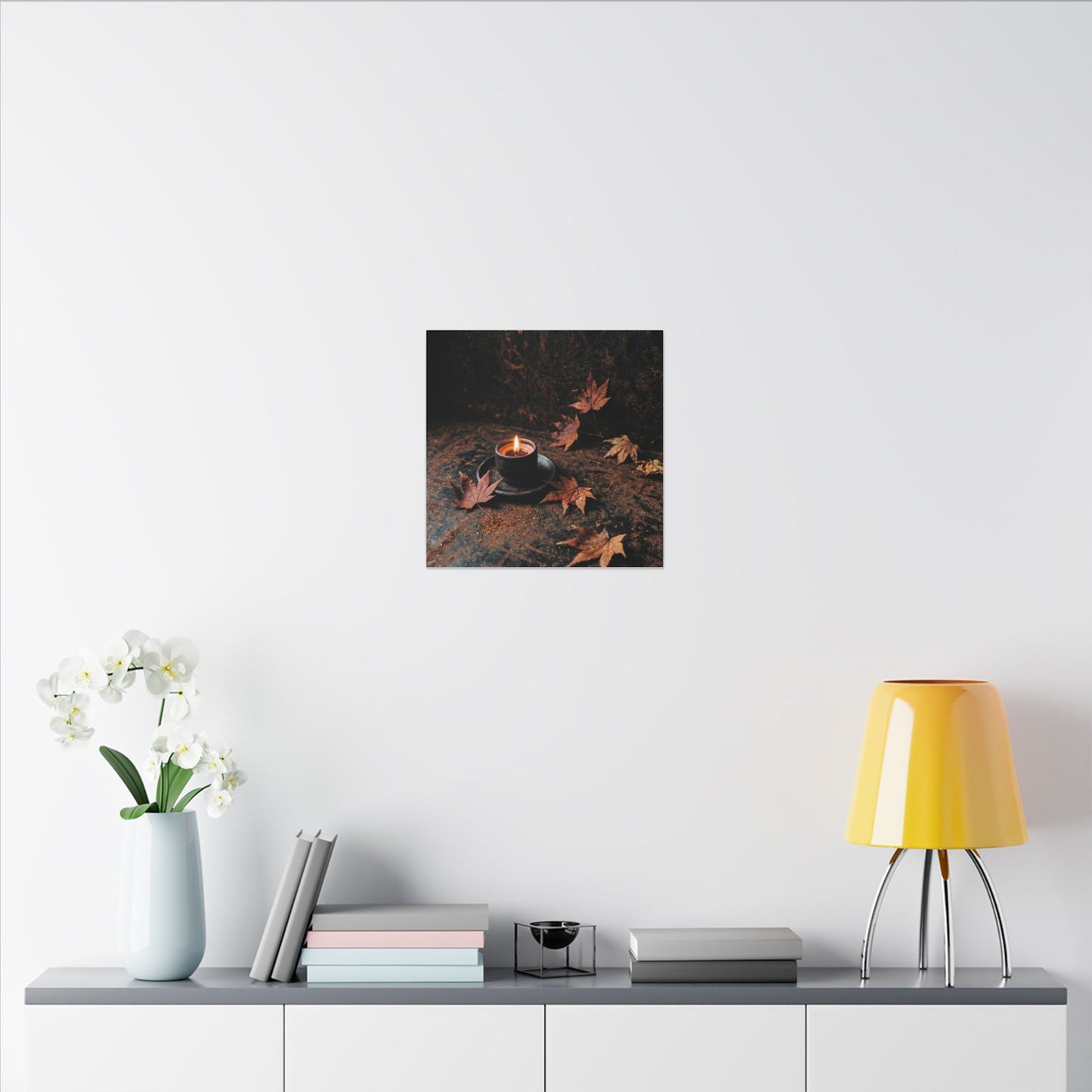 Dark Japandi Rust Patina in Candlelight | Shadow Zen Canvas Art