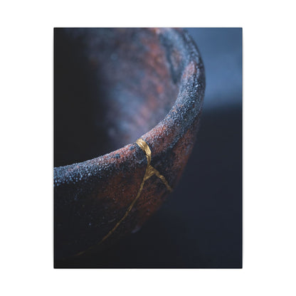 Artful Ceramic Bowl Canvas Art - Broken Beauty Kintsugi