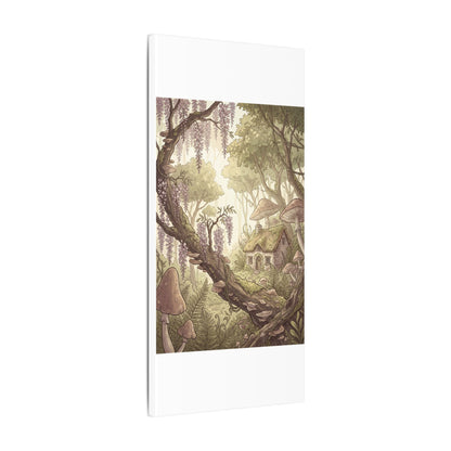 Summer Wisteria Mushroom Illustration Canvas Art | Enchanting Decor