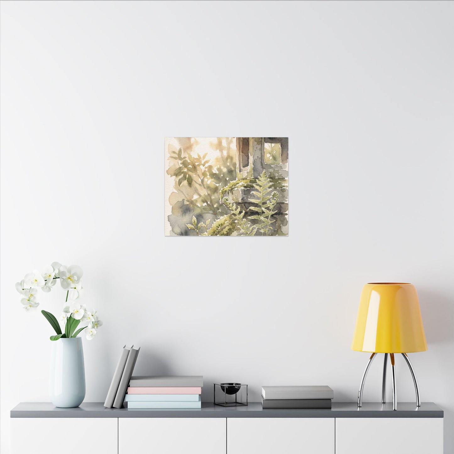 Earthy Stone Lantern Canvas Art - Watercolor Japandi
