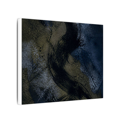 Shibui Ink Brushstroke Canvas Art - Dark Japandi Dark Texture
