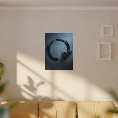 Winter Tea Ceremony Enso Canvas Art | Peaceful Decor