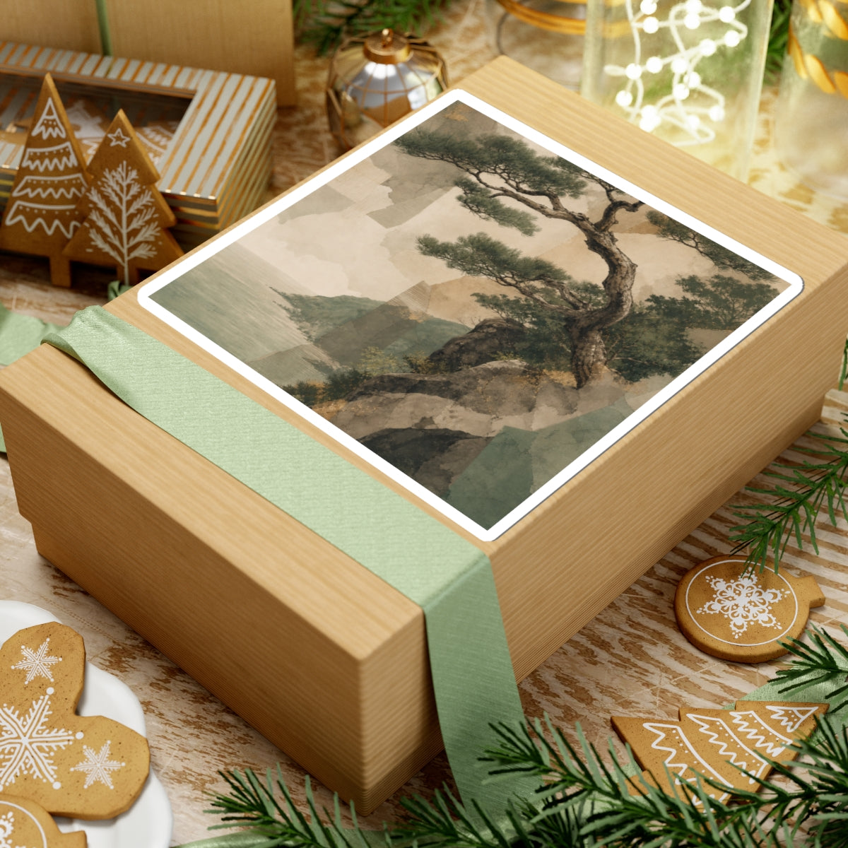 Pine Tree Summer Sticker | Japandi Cozy Design