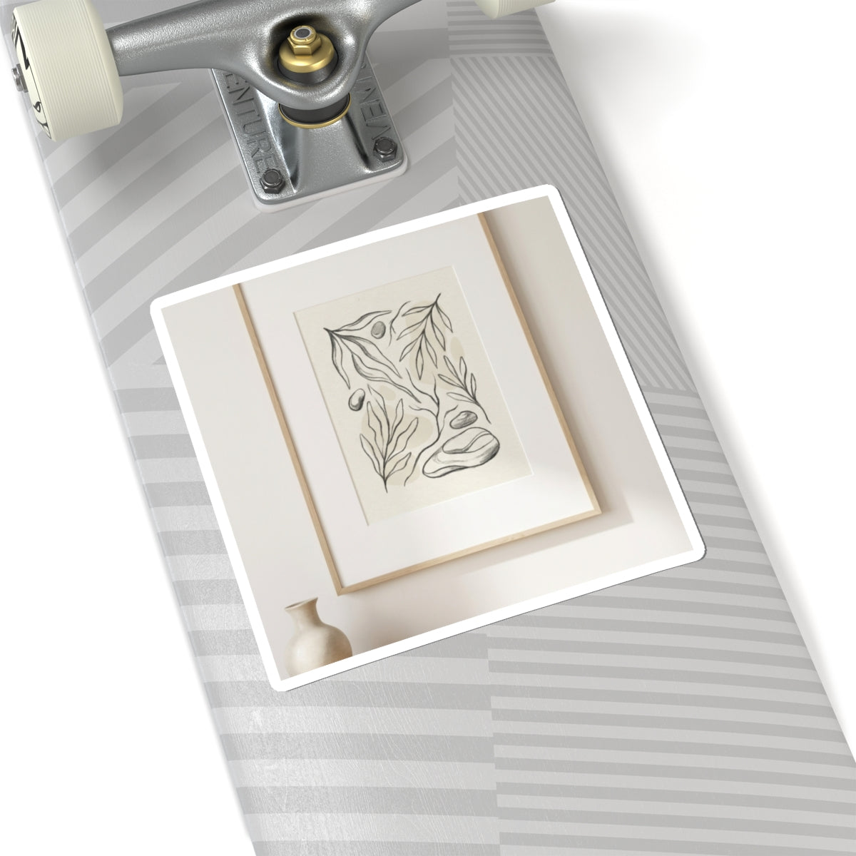 Japandi Charcoal Sticker Art Print