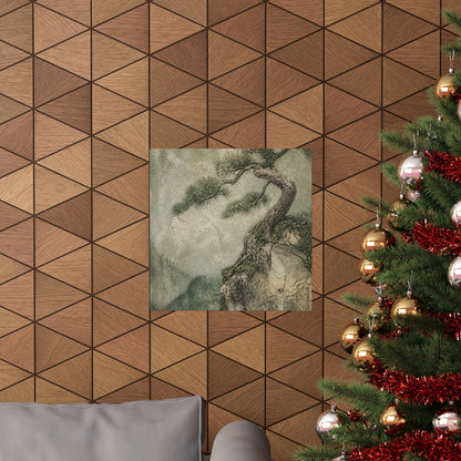 Japandi Pine Tree in Overcast | Texture Wall Art Print