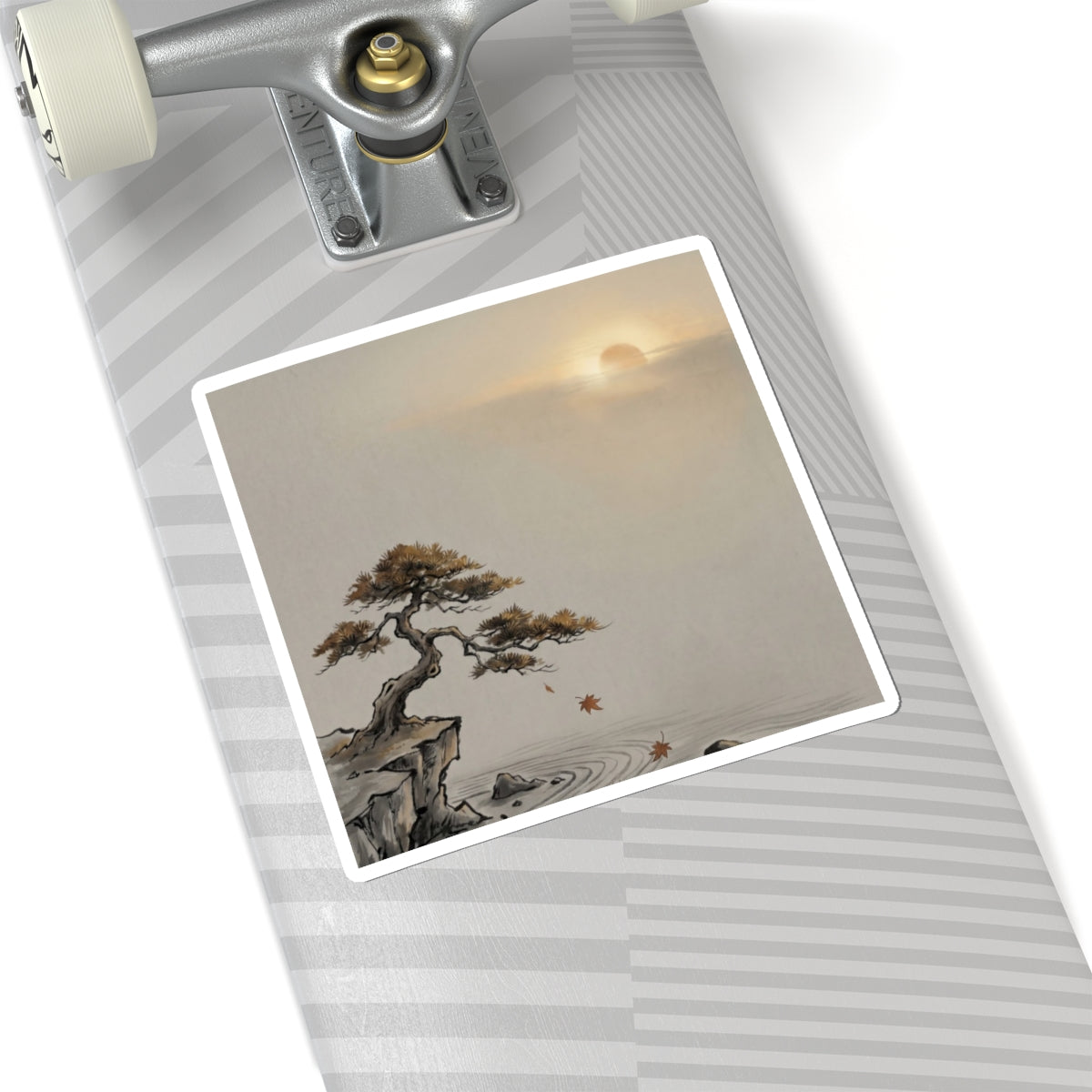 Serene Pine Tree Sticker - Karesansui Zen Art Print
