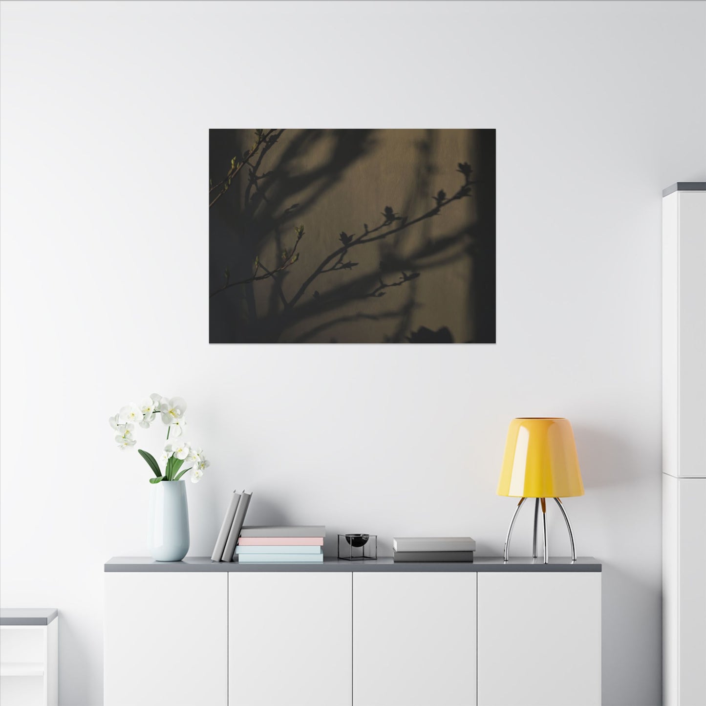 Seijaku Shadow Play Canvas Art - Dark Japandi Charcoal Ink