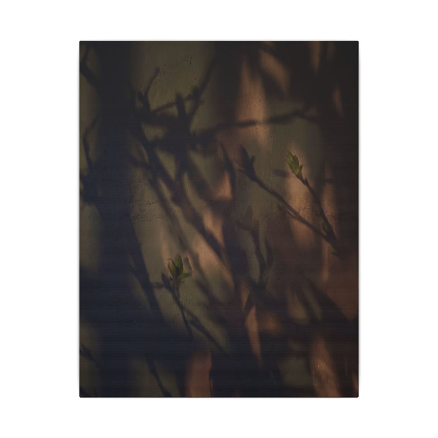 Candlelight Shadow Play Canvas Art - Dark Japandi Shibui