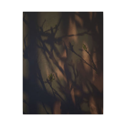 Candlelight Shadow Play Canvas Art - Dark Japandi Shibui