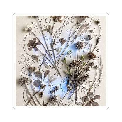 Dried Flowers Spring Sticker | Japandi Elegant Design Art Print