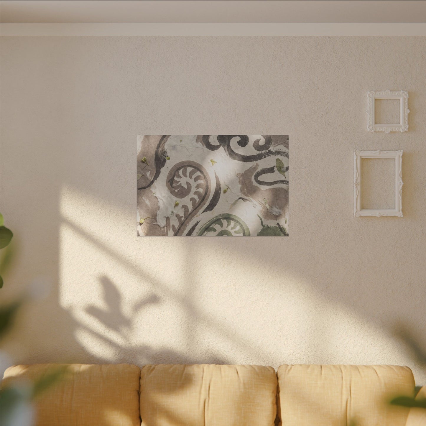 Dappled Ink Brushstroke Canvas Art - Japandi Ma