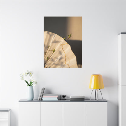Paper Fold Gold Vein Canvas Art | Healing Kintsugi Art