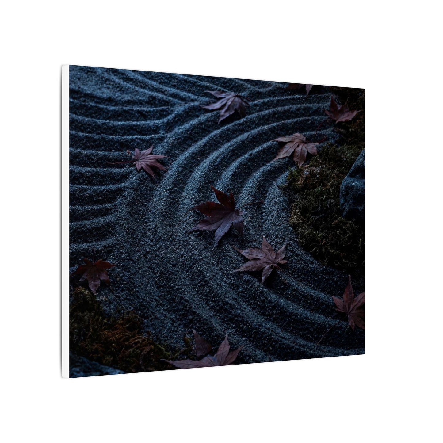 Rock Garden Canvas Art | Autumn Dark Japandi Dark Texture Art