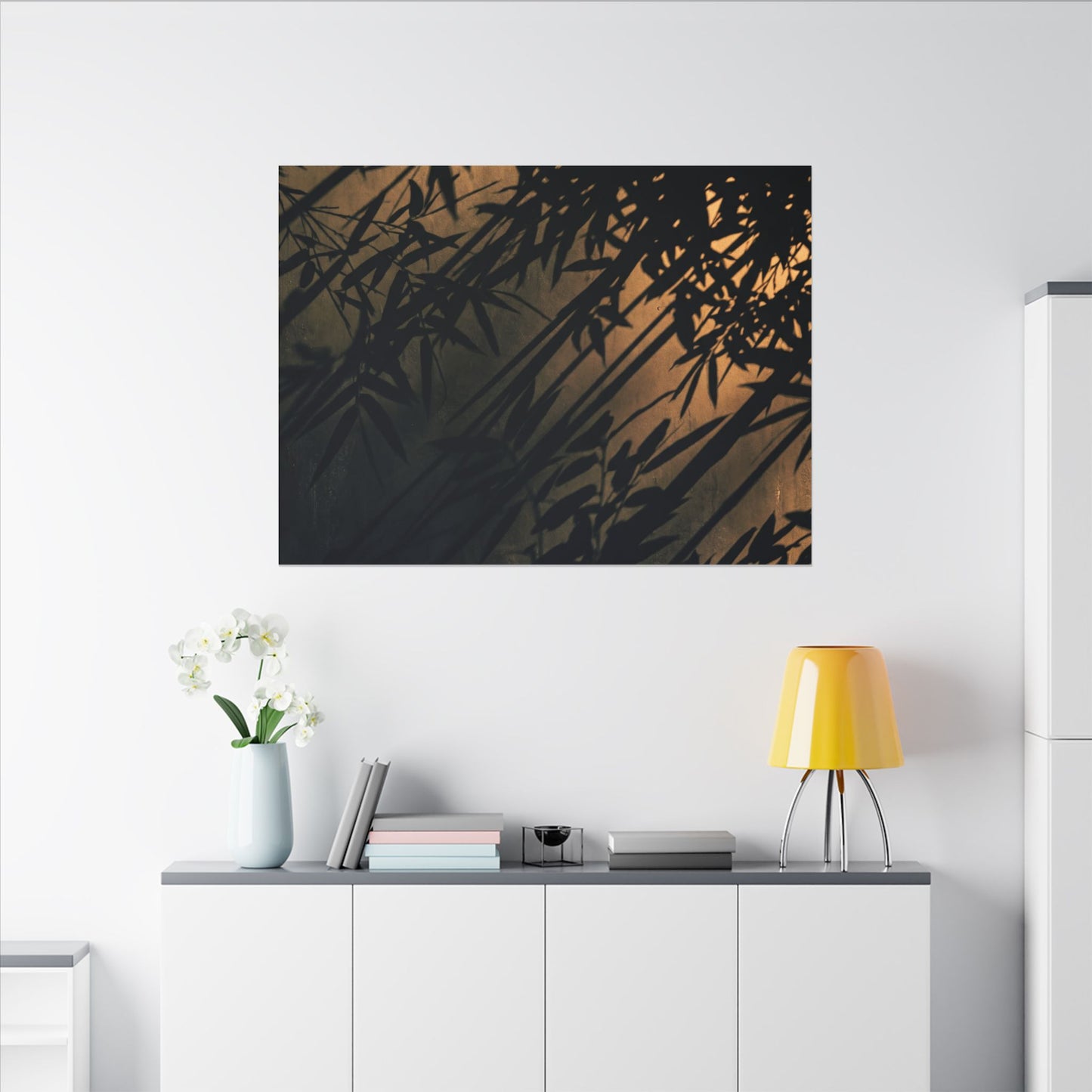 Sophisticated Shadow Play Canvas Art - Shadow Zen Dark Japandi