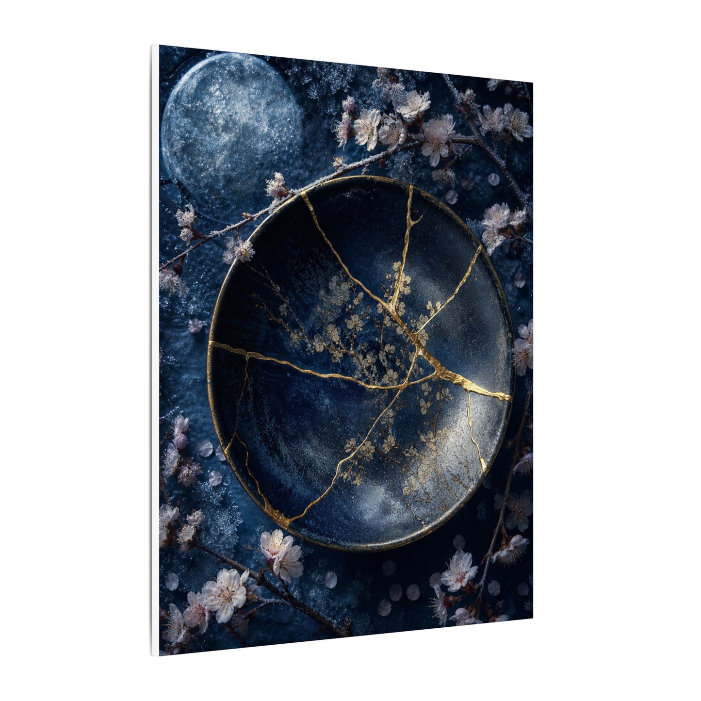 Cherry Blossom Winter Canvas Art | Kintsugi Philosophical Design