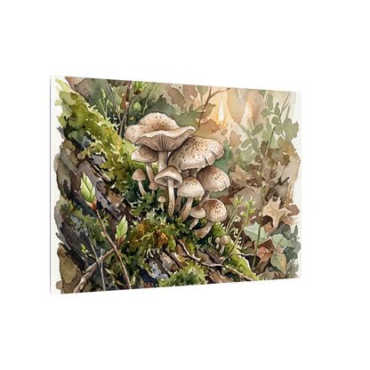 Wild Mushrooms Canvas Art | Spring Japandi Watercolor Art