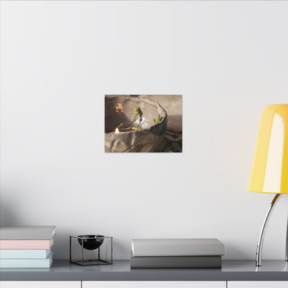 Candlelight Ceramic Bowl Canvas Art - Japandi Ma
