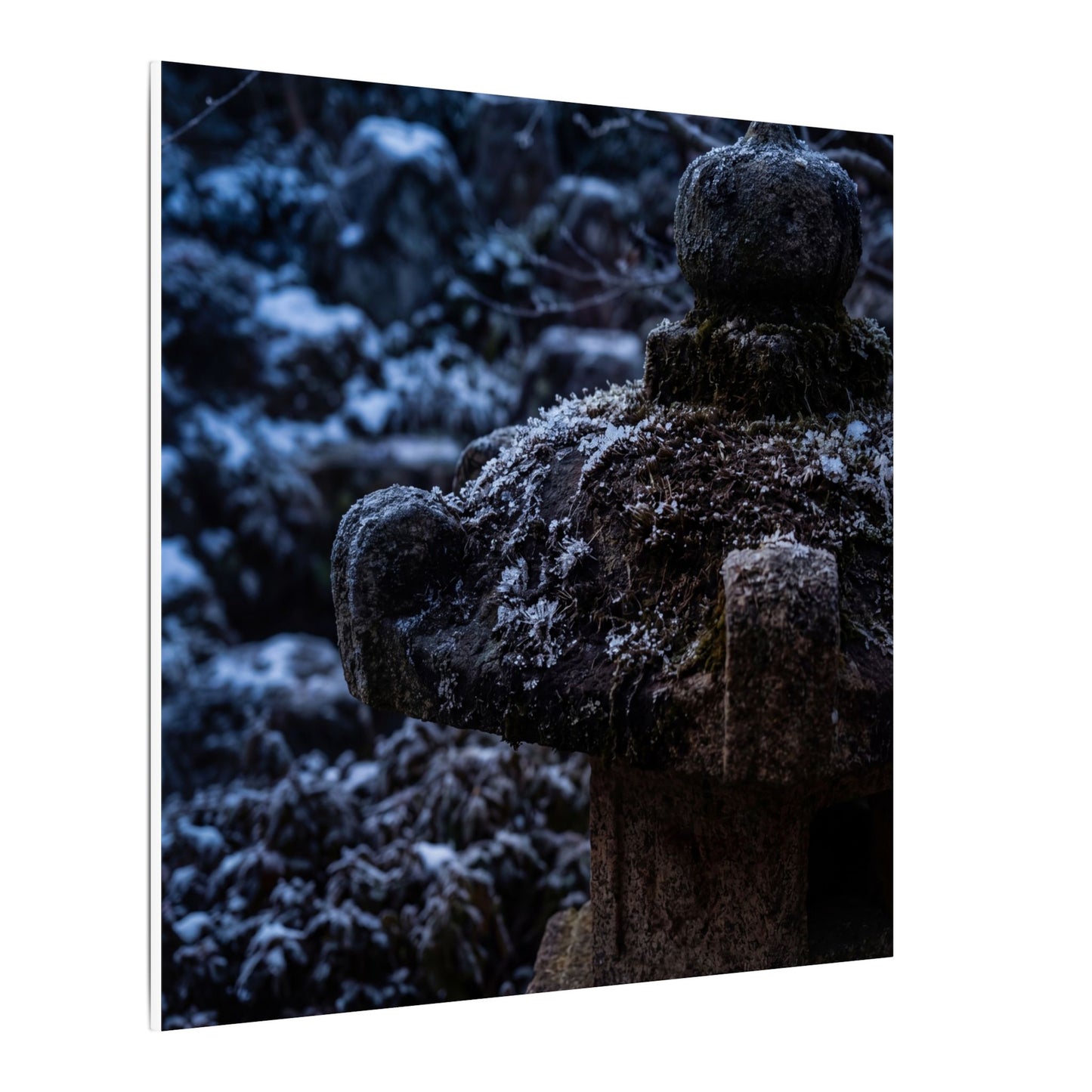 Moody Stone Lantern Canvas Art - Shadow Zen Dark Japandi