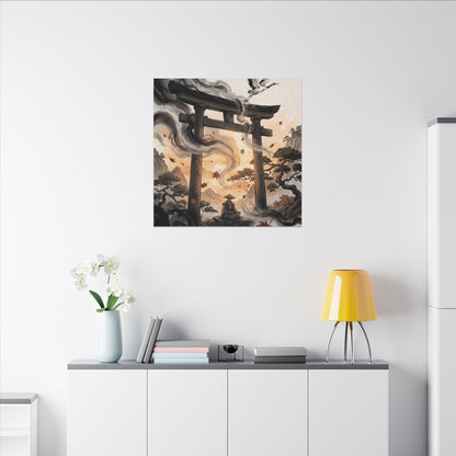 Torii Gate Ukiyo E Inspired Canvas Art | Serene Zen Art