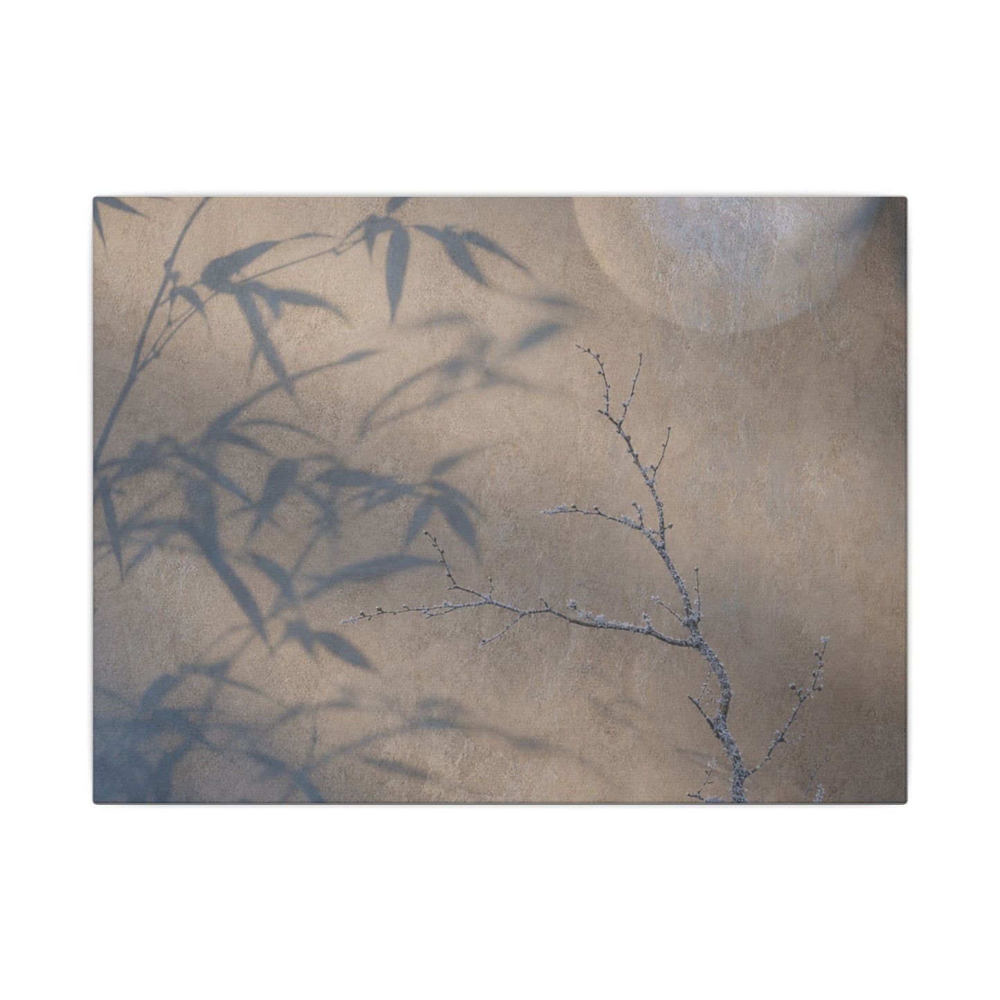Shadow Play Canvas Art | Winter Japandi Japanese Pattern Art