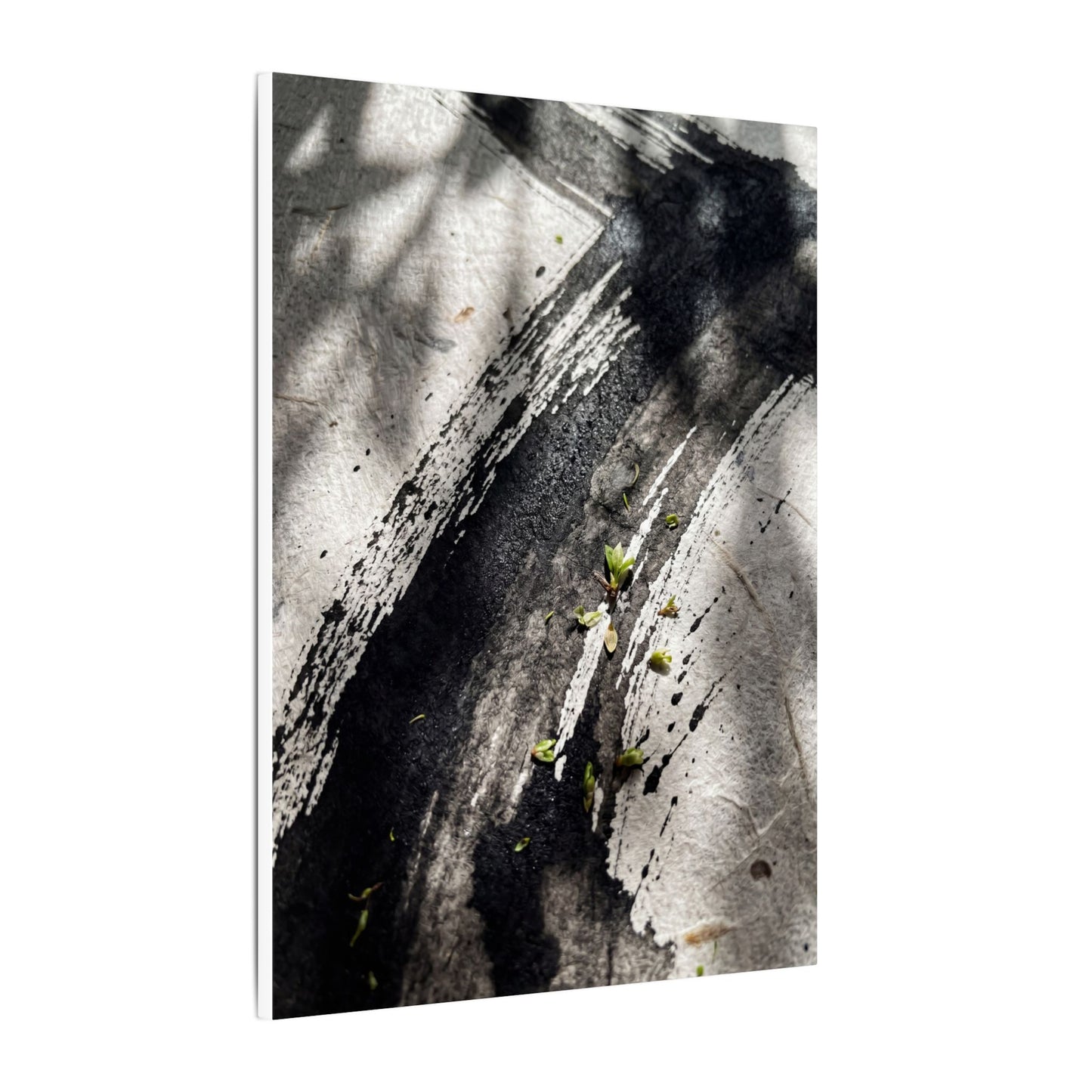 Ink Brushstroke Canvas Art | Spring Dark Japandi Moody Minimal Art