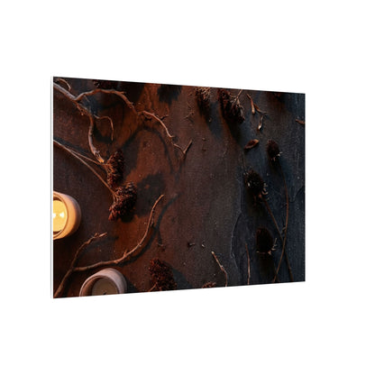 Dried Flowers Canvas Art | Winter Dark Japandi Moody Minimal Art
