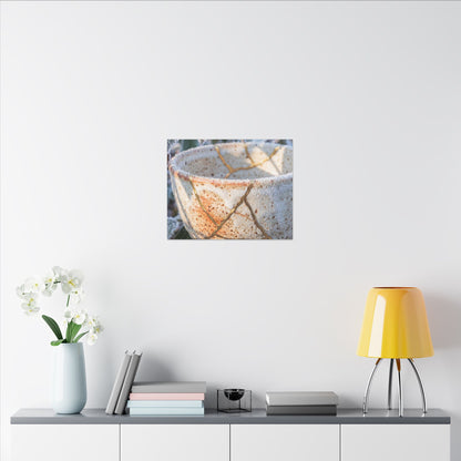 Resilient Ceramic Bowl Canvas Art - Gold Vein Kintsugi