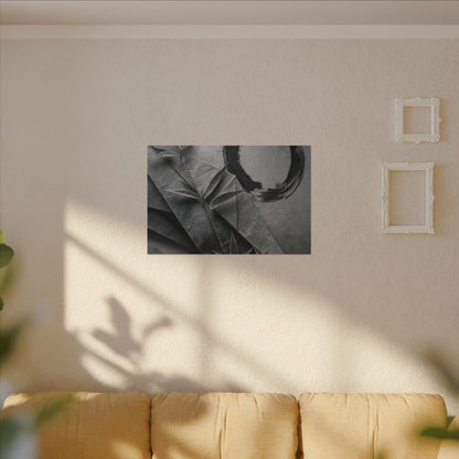 Winter Paper Fold Enso Canvas Art | Serene Decor