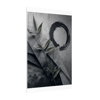 Winter Paper Fold Enso Canvas Art | Serene Decor