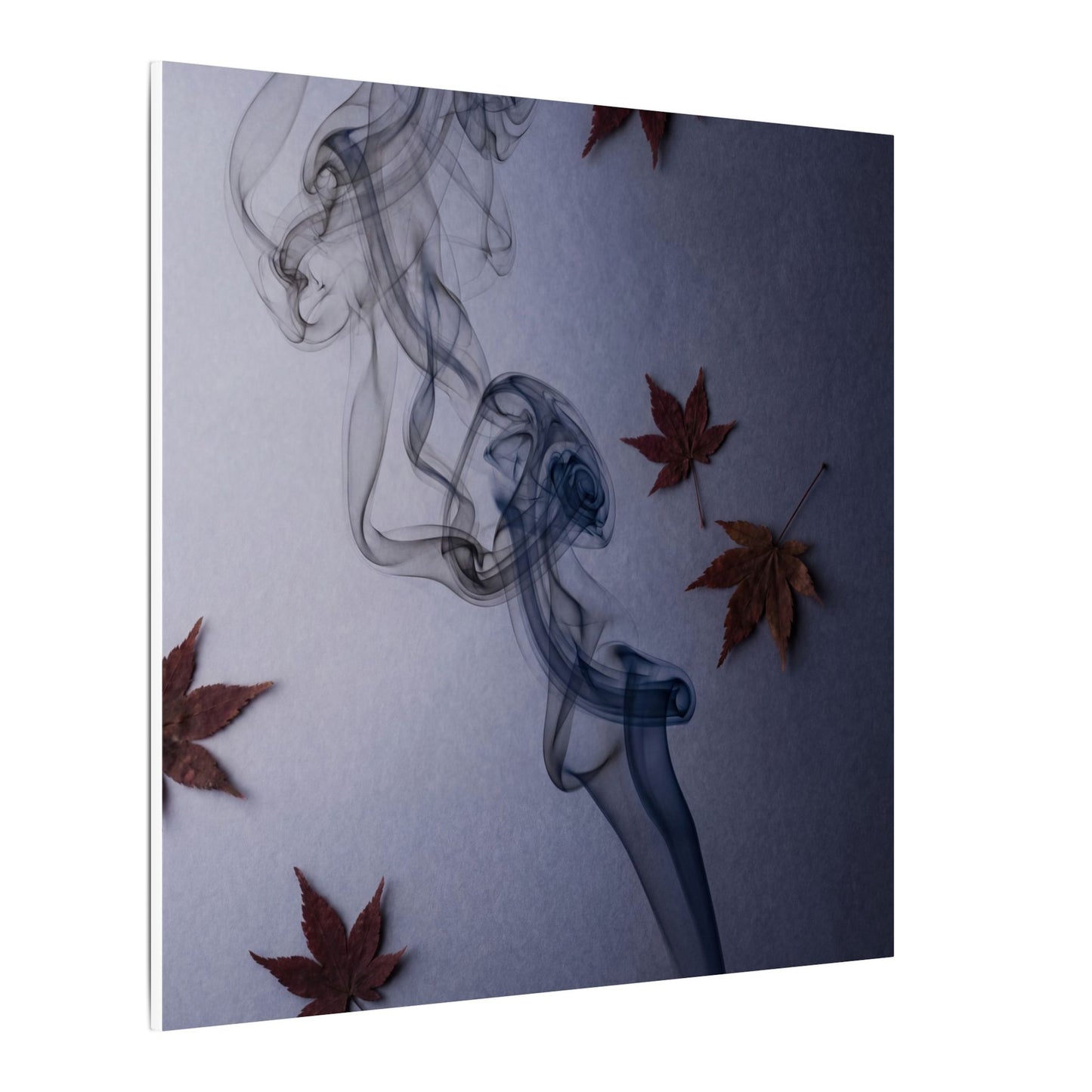 Dark Japandi Incense Smoke in Dawn | Moody Minimal Canvas Art