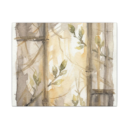 Shoji Screen Spring Canvas Art | Japandi Cozy Design