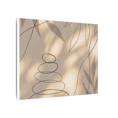 River Stones Minimal Line Canvas Art | Earthy Japandi Art