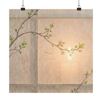 Shoji Screen Wall Art Print | Spring Japandi Minimal Line Art