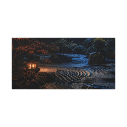 Summer Rock Garden Shadow Zen Canvas Art | Moody Decor