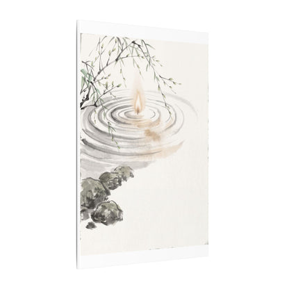 Water Ripple Sumi E Canvas Art | Tranquil Zen Art