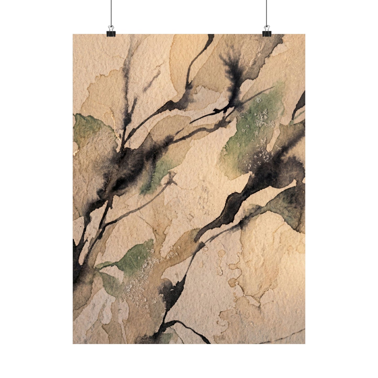 Shadow Play Winter Wall Art Print | Japandi Cozy Design Art Print