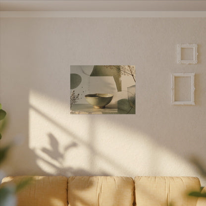 Warm Ceramic Bowl Canvas Art - Minimal Line Japandi