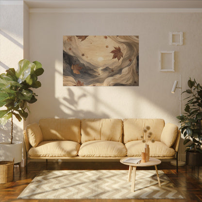 Autumn Silk Drape Watercolor Canvas Art | Earthy Decor